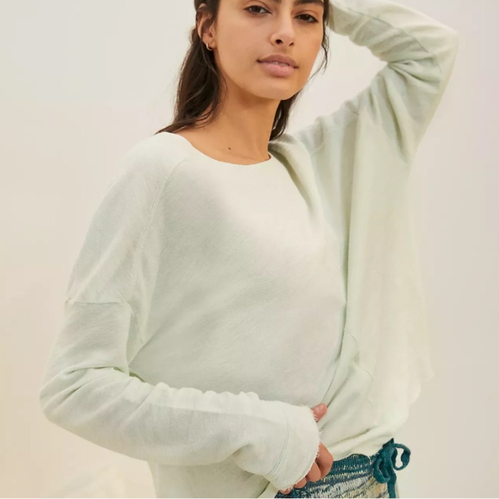 Anthropologie Dreamer Cross-Back Pullover in Mint